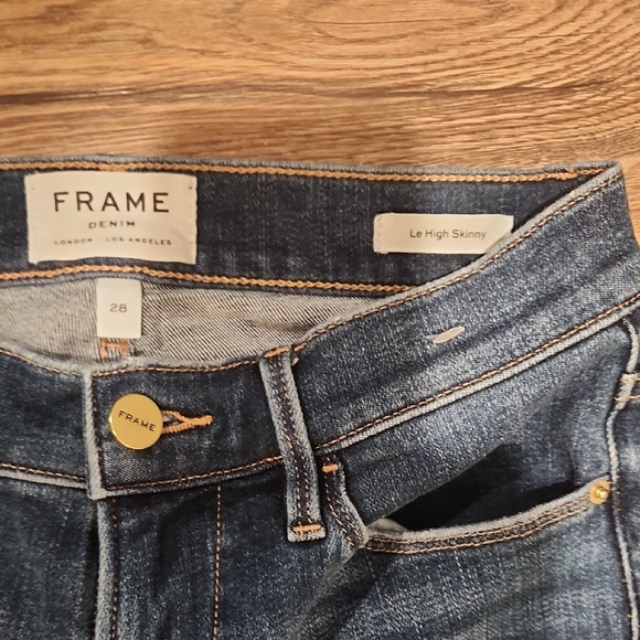 Frame Le High Rise Skinny Jeans with Distressed Details - Picture 2 of 4